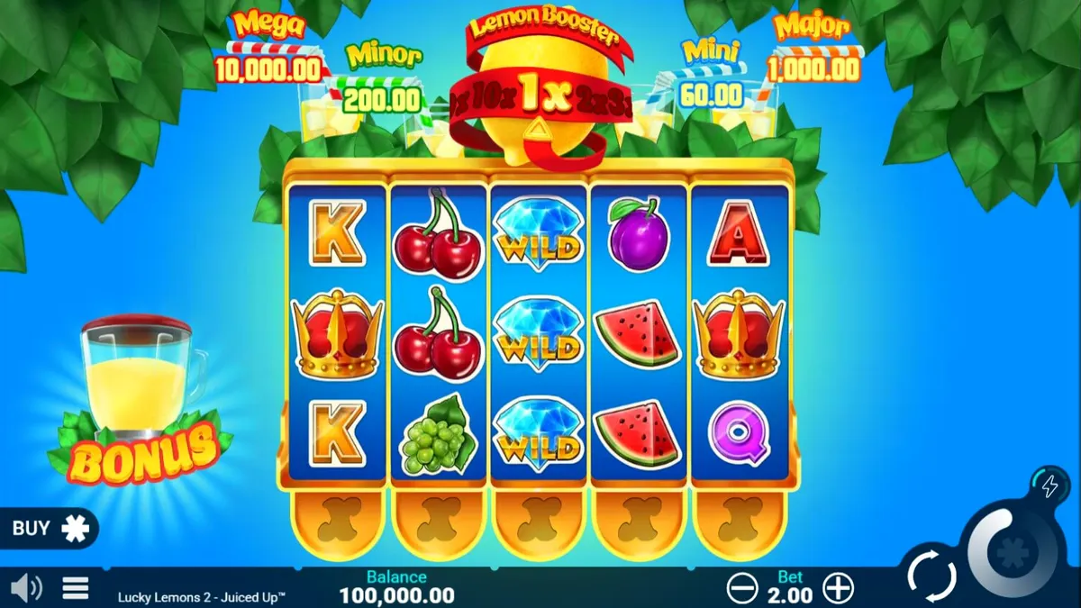 Lucky Lemons 2 Juiced Up slot game interface