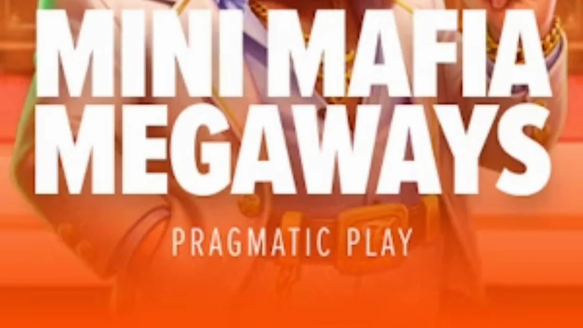 Tampilan visual slot Mini Mafia Megaways dengan elemen mafia dan kemewahan.